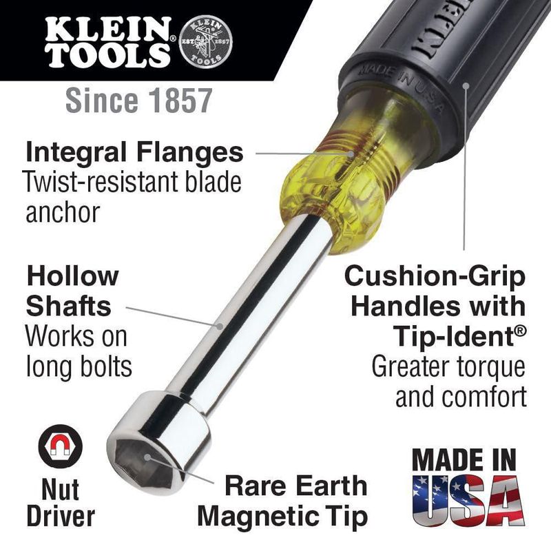 Llave KLEIN TOOLS de 2 piezas 1/4" y 5/16" para tuercas