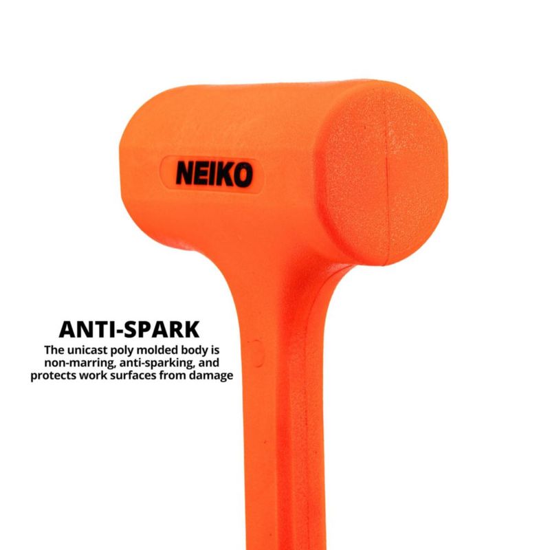 Martillo anti-rebote NEIKO 680 g Naranja neón de goma