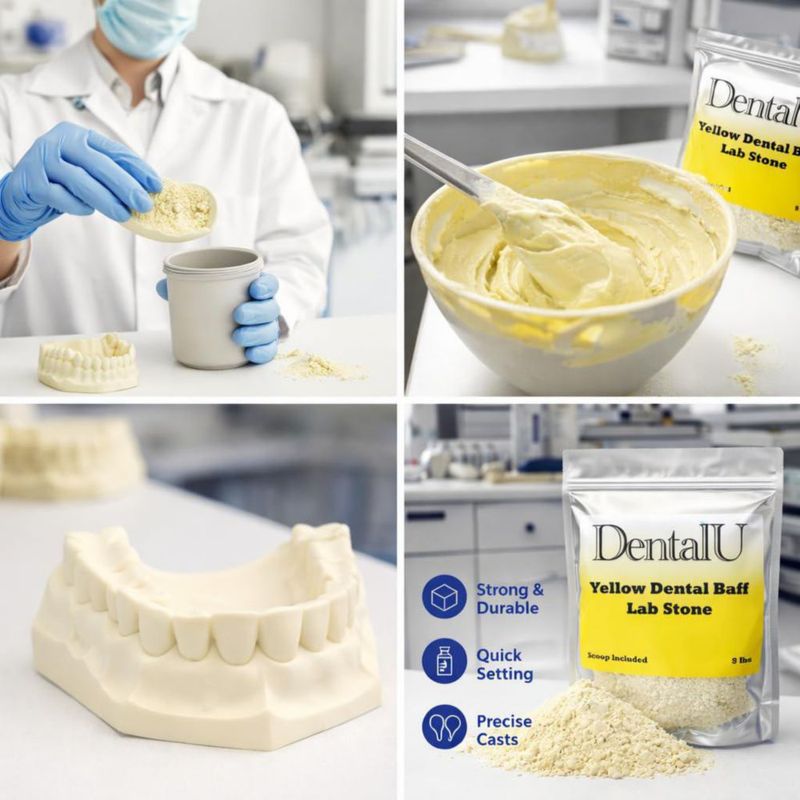 Piedra Dental DentalU 14 kg Amarilla Buff con Cuchara Incluida
