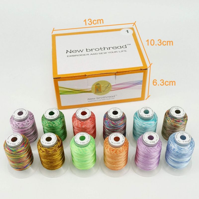 Hilo de bordado New Brothread 12 colores 500 m por carrete