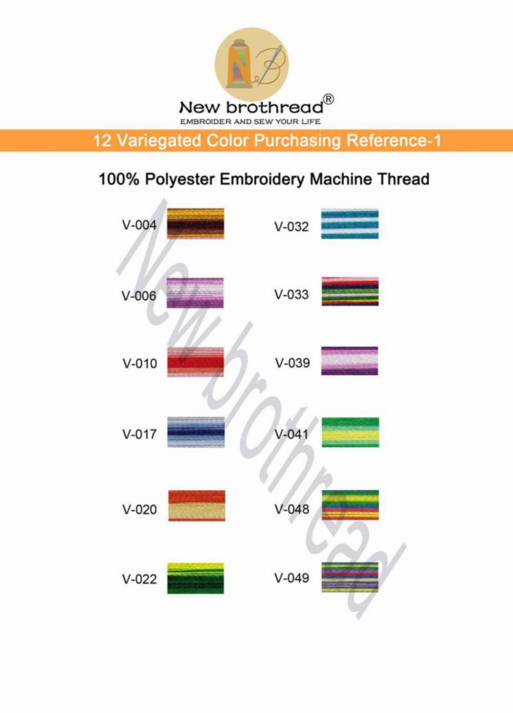 Hilo de bordado New Brothread 12 colores 500 m por carrete