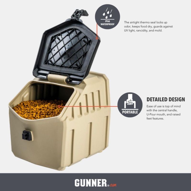 Contenedor de alimentos GUNNER 14 kg impermeable y hermético color arena