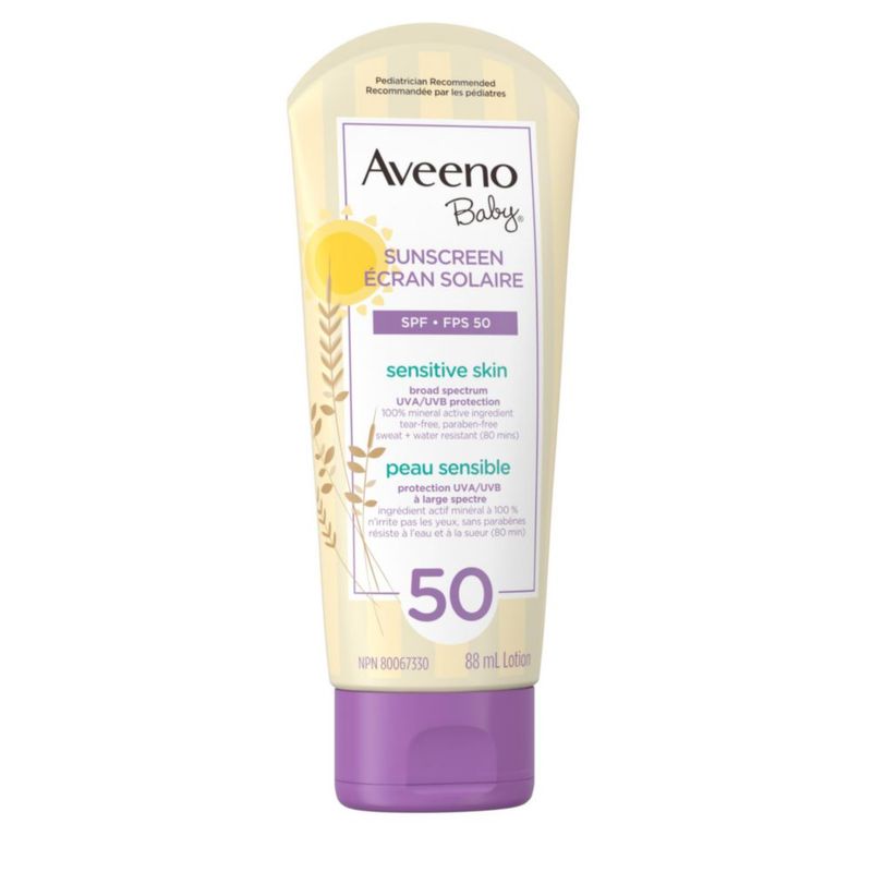 Protector solar Aveeno Baby SPF 50 88 ml para piel sensible