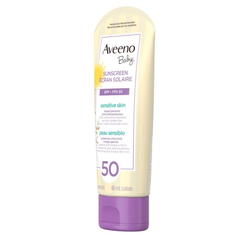 Protector solar Aveeno Baby SPF 50 88 ml para piel sensible
