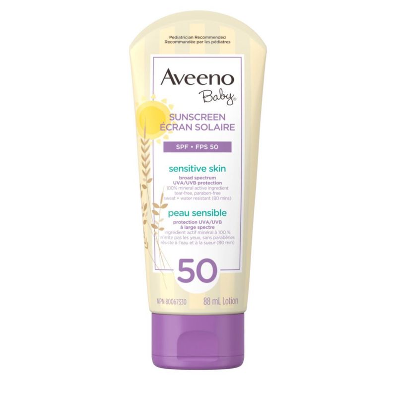 Protector solar Aveeno Baby SPF 50 88 ml para piel sensible
