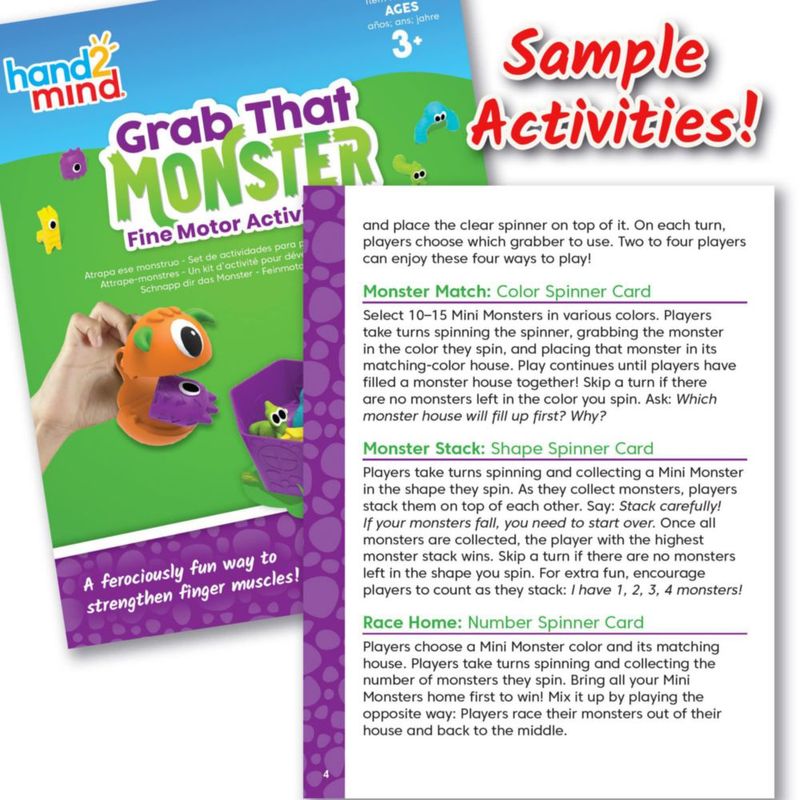 Set de actividad motora fina hand2mind Grab That Monster