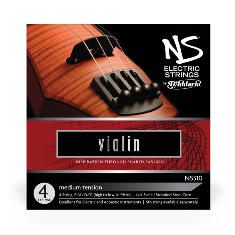 Cuerdas D'Addario NS310 NS para Violín – Tensión Media (Eléctrico y Acústico)