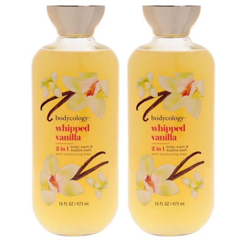 Gel de baño y baño de burbujas Bodycology Whipped Vanilla 480 ml paquete de 2