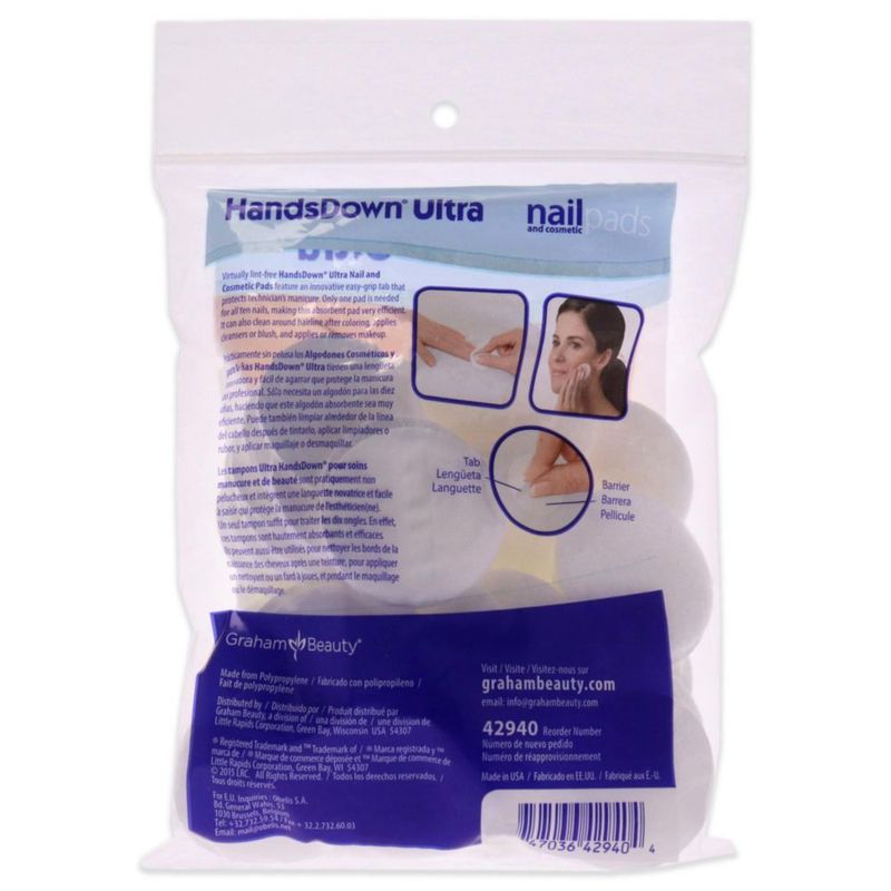 Almohadillas para uñas y cosméticos Graham Beauty HandsDown Ultra 60 unidades
