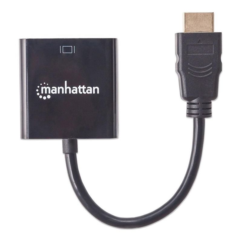 Convertidor HDMI a VGA Manhattan 151467, 1080p, 30 cm, Negro