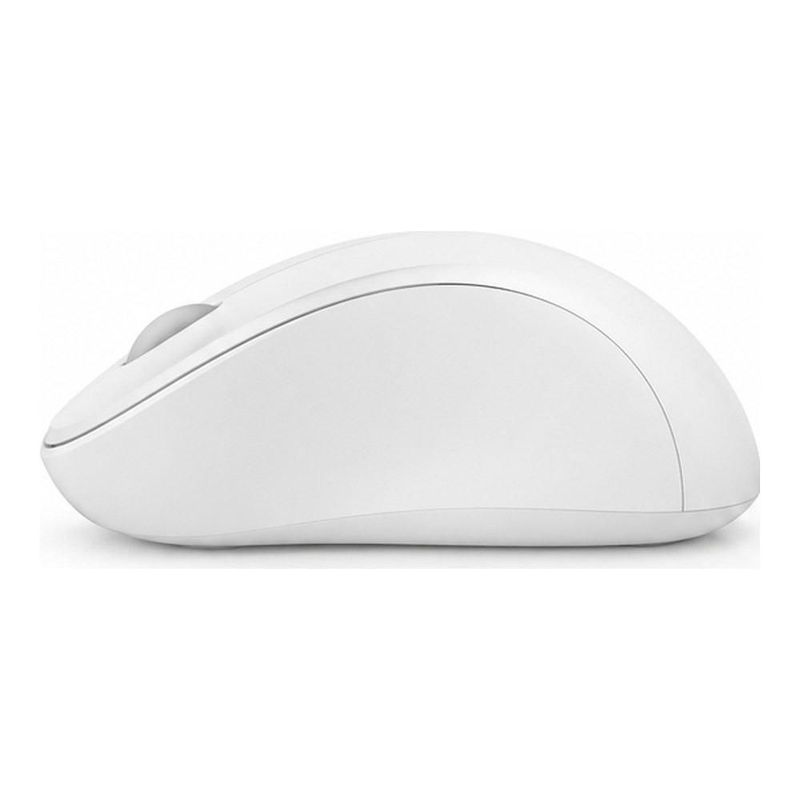 Mouse Inalámbrico Ergonómico Quaroni con Scroll Lateral, Receptor 2.4GHz, 1200 DPI, Óptico, Bajo Consumo, Blanco