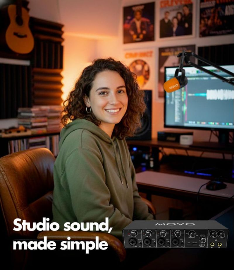 Kit de Podcast Movo para 4 Personas con Audio USB