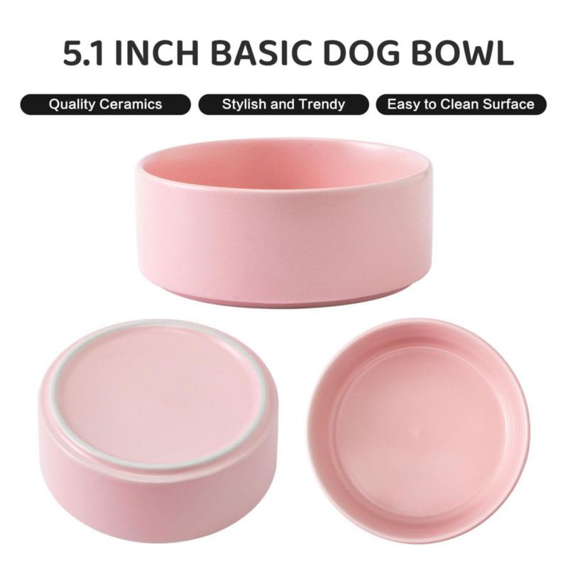 Cuenco para mascotas Welloyed 13 cm 2 unidades 480 ml rosa cerámico