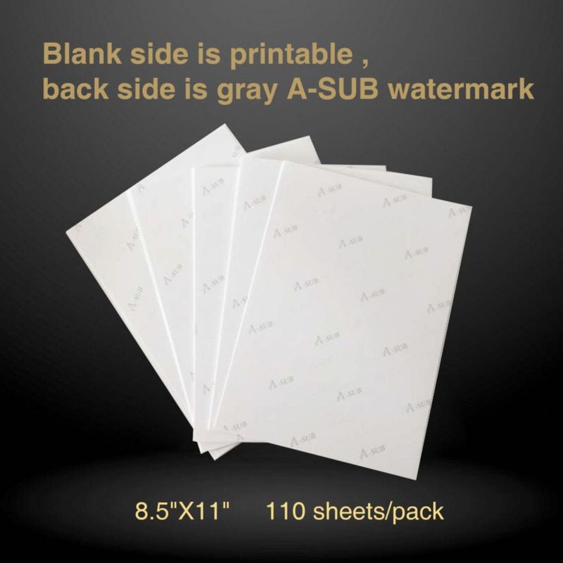 Papel de sublimación A-SUB 8.5 x 14 pulgadas 125 g 110 hojas para inyección de tinta