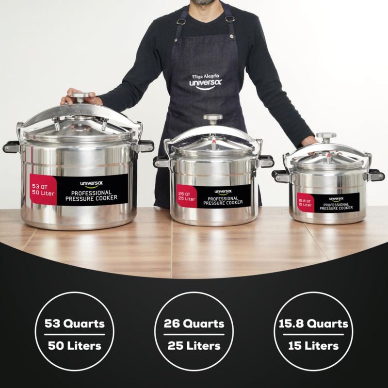 Olla a presión universal de 15 L aluminio uso comercial