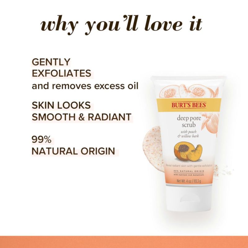 Exfoliante facial Burt's Bees con corteza de melocotón y sauce 120 ml