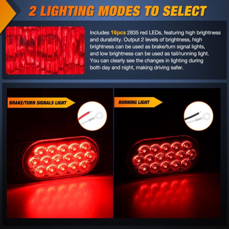 Luz trasera Nilight 11 cm 16 LED roja - paquete de 2