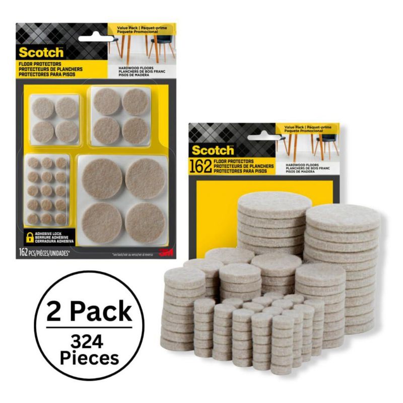 Almohadillas de fieltro Scotch 324 uds surtidas color beige (2 paquetes)