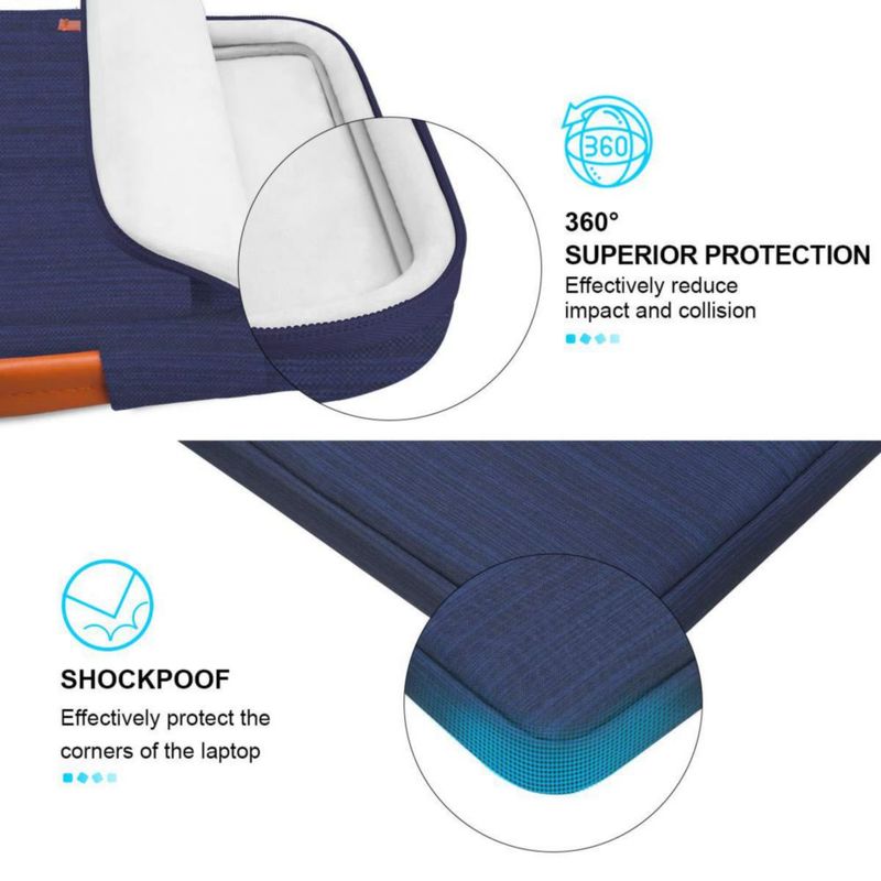 Funda para portátil Lacdo 360° con protección de 15-156 pulgadas azul