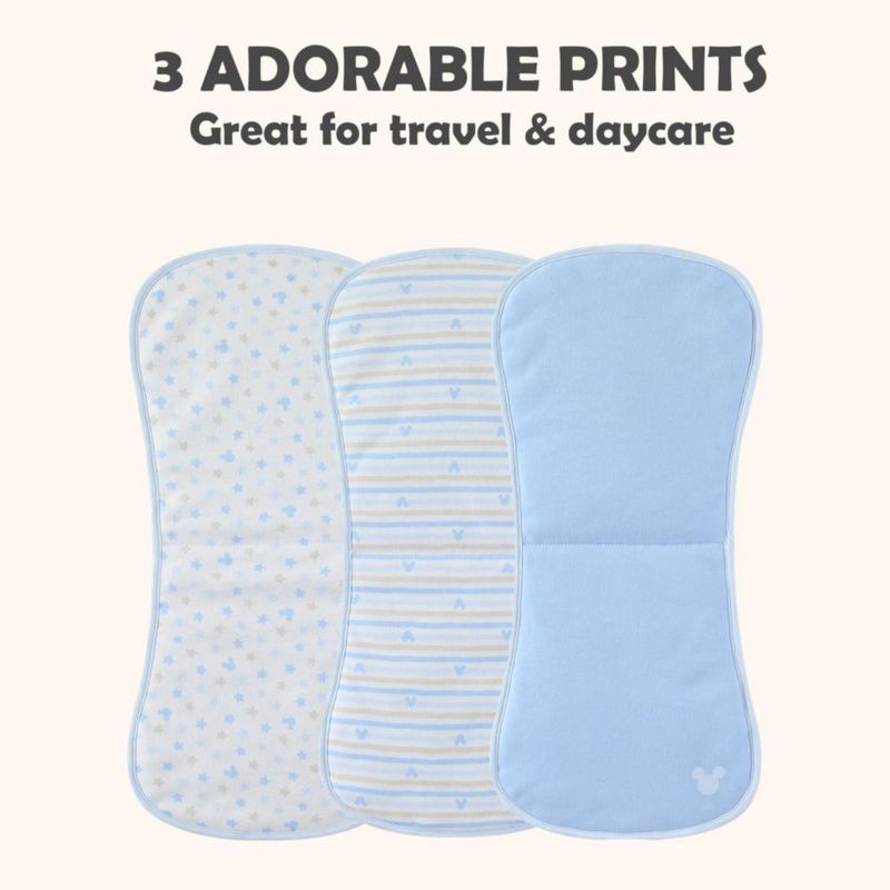 Paquete de 3 pañuelos para eructar Disney 51 × 25 cm suaves y absorbentes