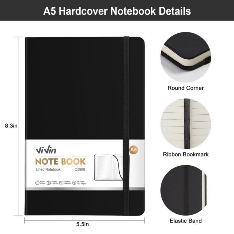 Cuaderno ViVin A5 192 páginas rayado universitario paquete de 12