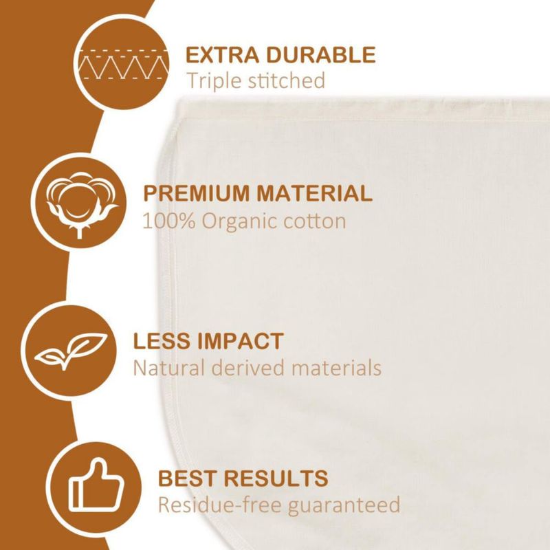 Colador de Alimentos Fancymay 30 cm de Algodón Reutilizable Pack de 3