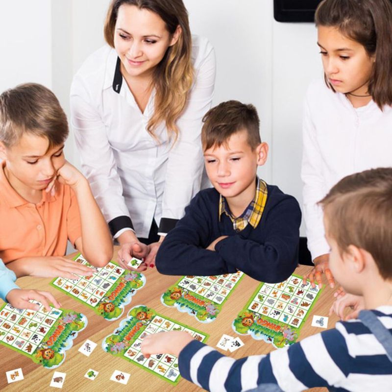 Juego de Bingo Leezead de Animales para 24 Jugadores – Safari en la Selva