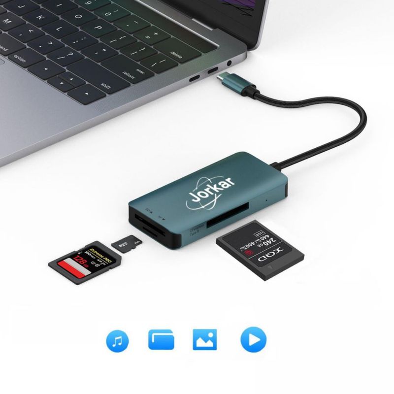 Lector de tarjetas XQD Jorkar XQD a USB-C para cámaras Sony Nikon
