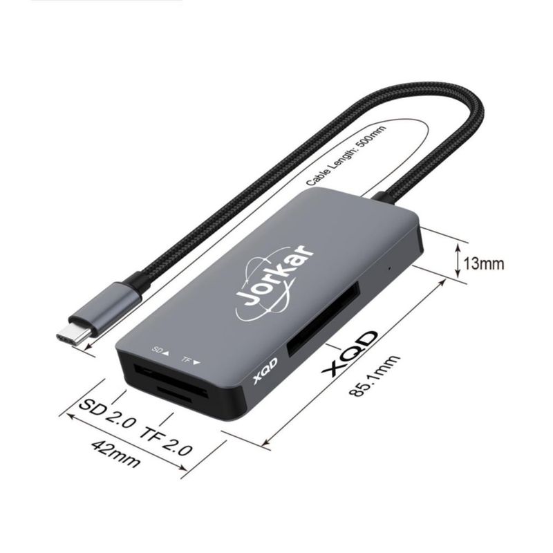Lector de tarjetas XQD Jorkar XQD a USB-C para cámaras Sony Nikon