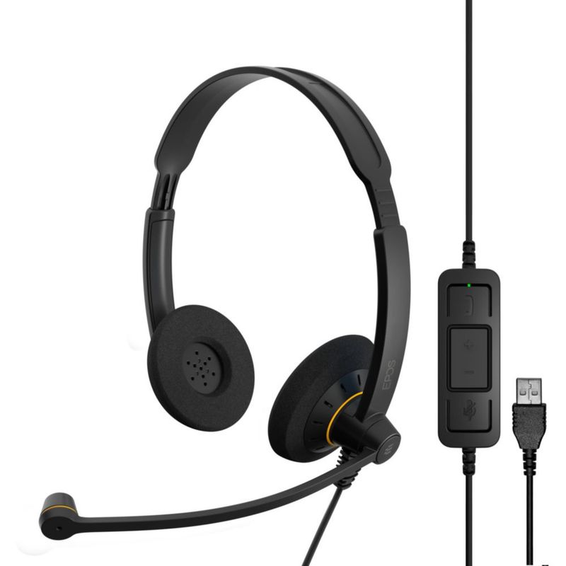 Auriculares EPOS Sennheiser SC 60 USB ML con sonido HD negros