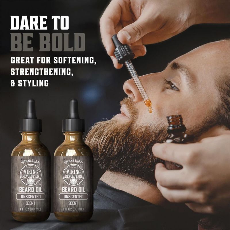 Aceite para barba Viking Revolution suavizante natural paquete de 2