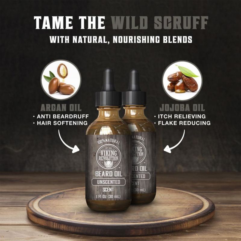 Aceite para barba Viking Revolution suavizante natural paquete de 2