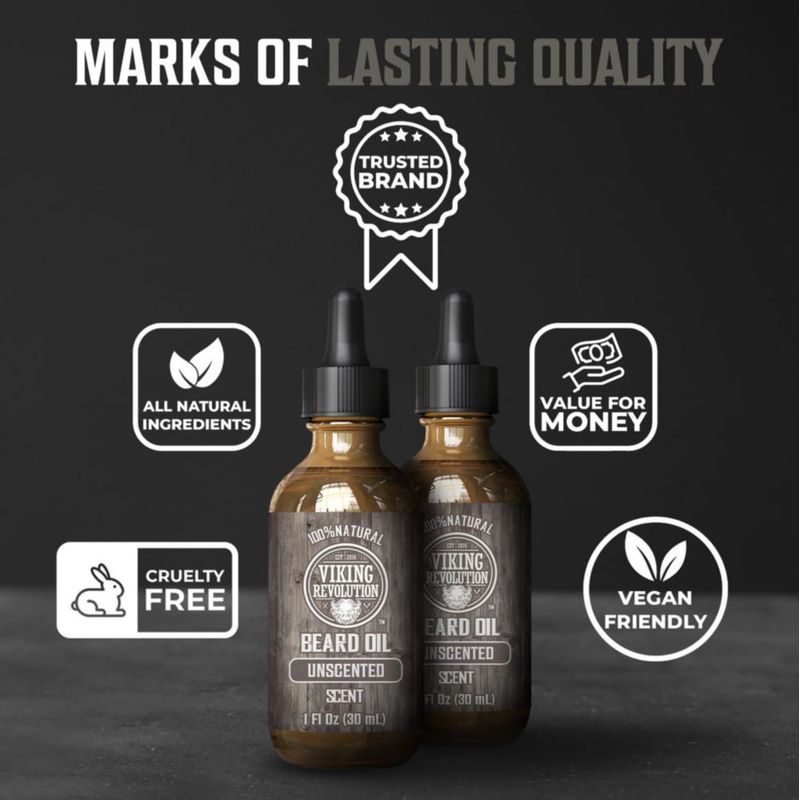 Aceite para barba Viking Revolution suavizante natural paquete de 2