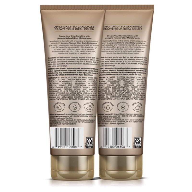 Loción bronceadora sin sol Jergens Natural Glow Skin Fair-Medium Skin