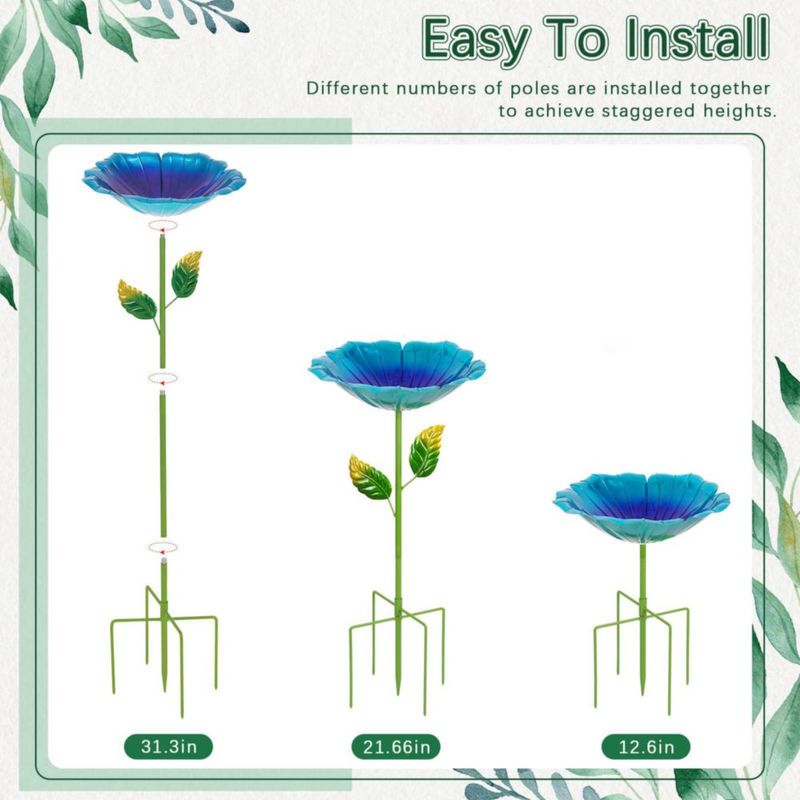 Bañera para Pájaros Retyion Pack de 4 Forma de Flor 27 cm