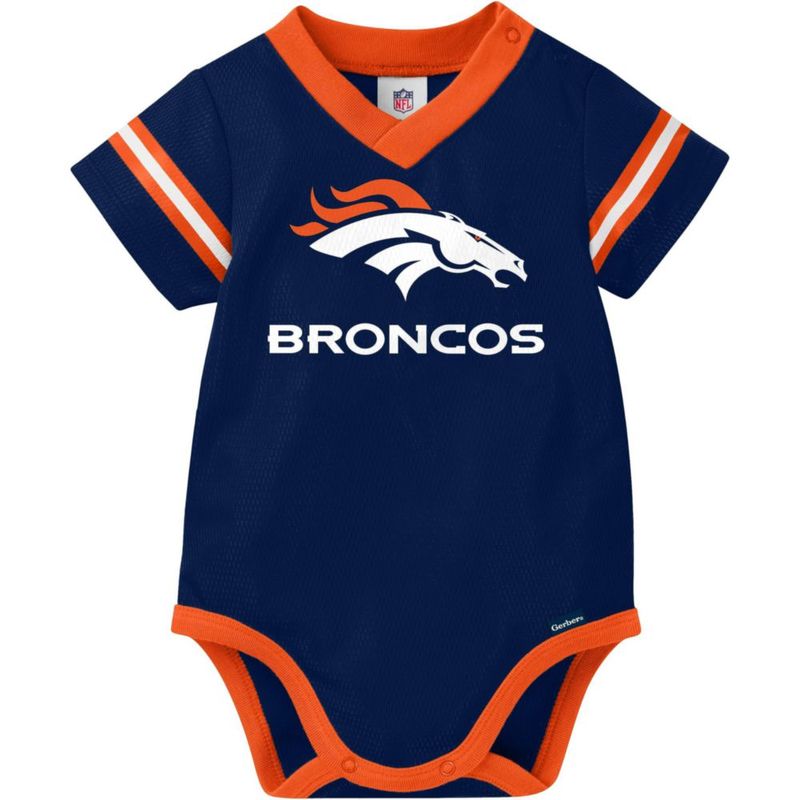 Body Gerber Denver Broncos 6-12 meses Azul/Naranja