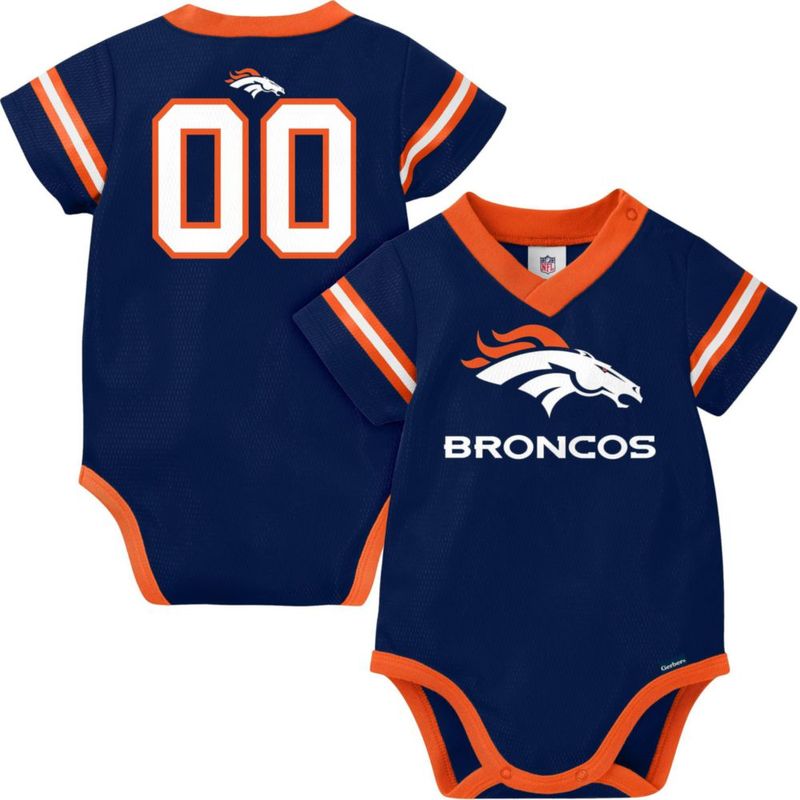 Body Gerber Denver Broncos 6-12 meses Azul/Naranja
