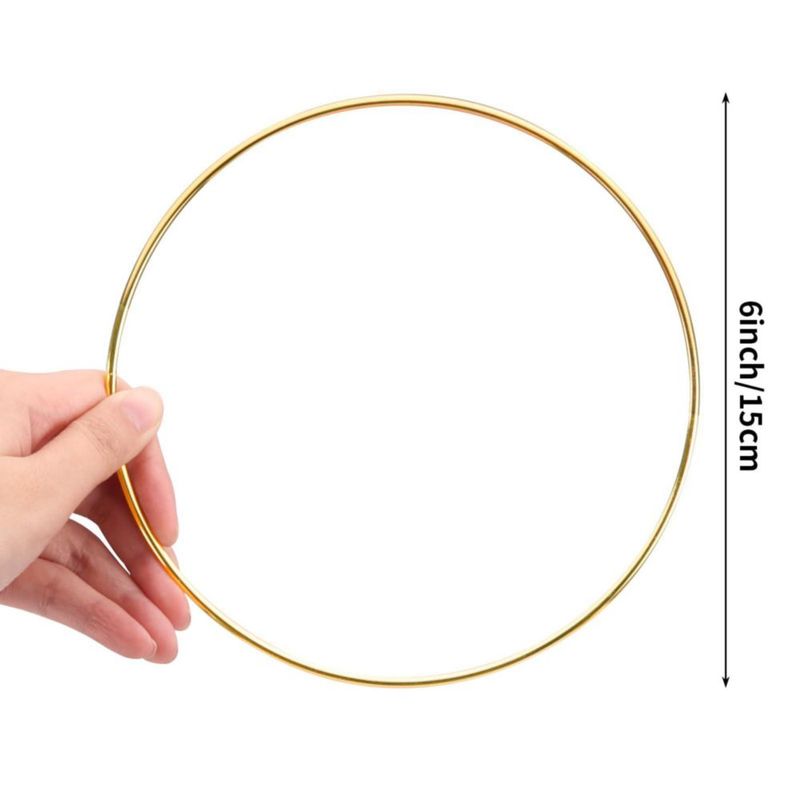Anillos de Manualidades Coceca 15 cm Dorados 10 piezas para Cazador de Sueños