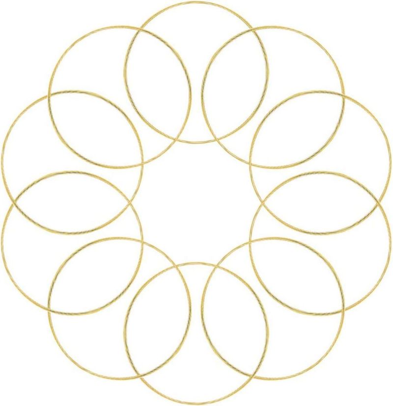 Anillos de Manualidades Coceca 15 cm Dorados 10 piezas para Cazador de Sueños
