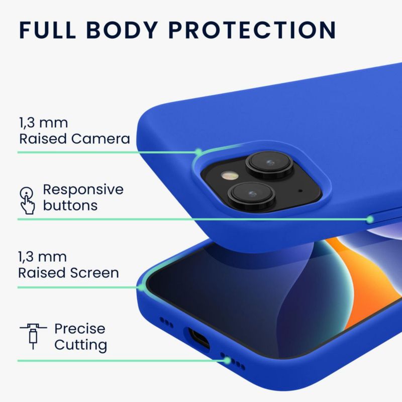 Funda kwmobile delgada para iPhone 15 en azul Báltico (TPU)