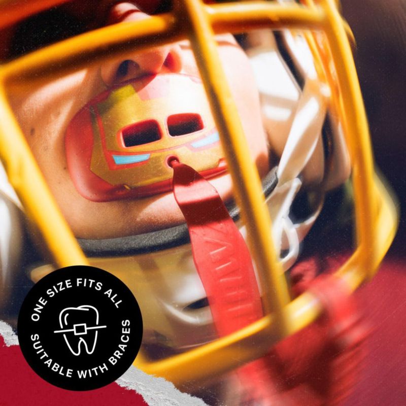 Marvel Iron Man Protector Bucal de Fútbol Americano con Correa – Rojo