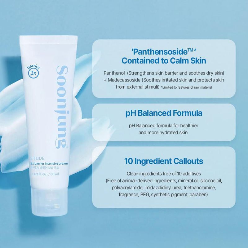 Crema facial ETUDE SoonJung 2x Barrier Intensive 60 ml