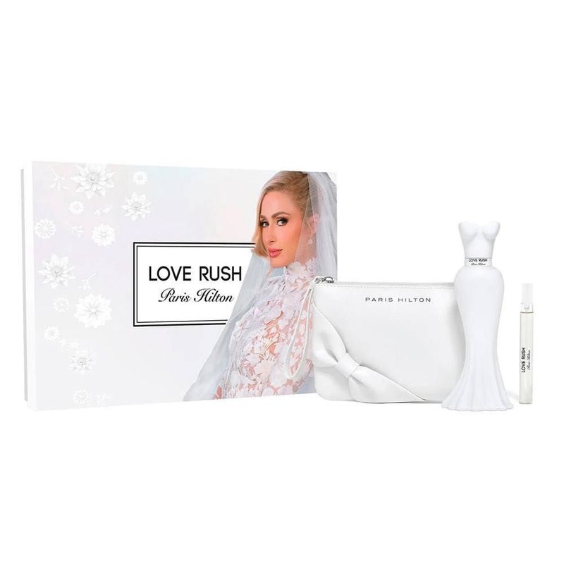 Set de regalo Perfume Paris Hilton Love Rush Eau de Parfum 100 ml 3 piezas