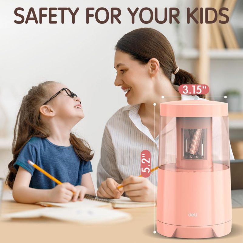 Sacapuntas eléctrico USB rosa Deli