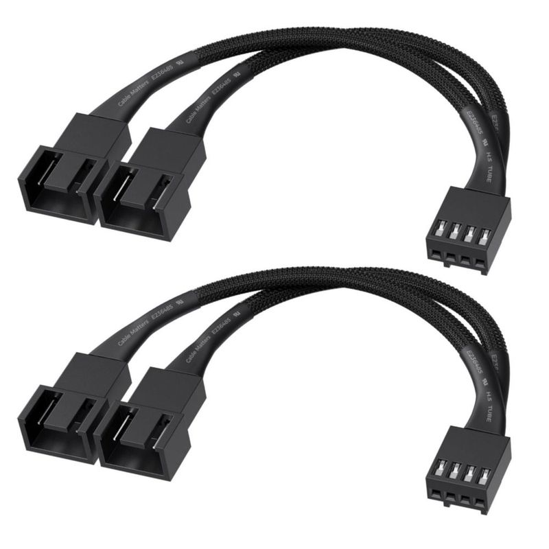 Cable divisor de ventilador PWM de 4 pines 10 cm 2 vías – Cable Matters