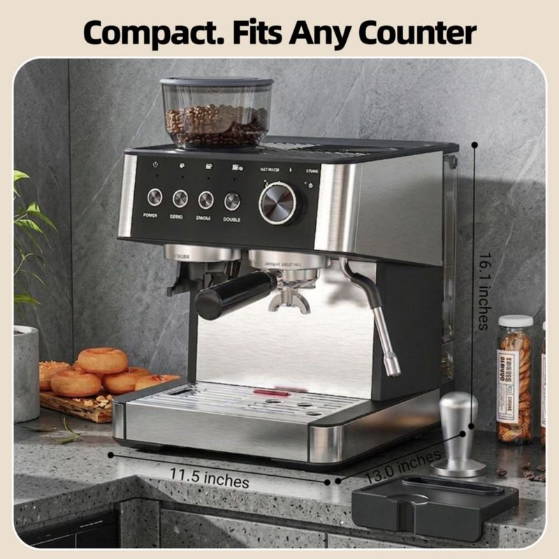 Cafetera Electactic Espresso Negra y Acero Inoxidable