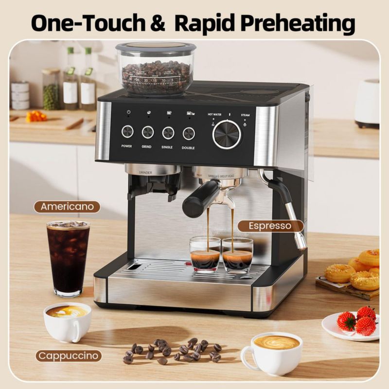 Cafetera Electactic Espresso Negra y Acero Inoxidable