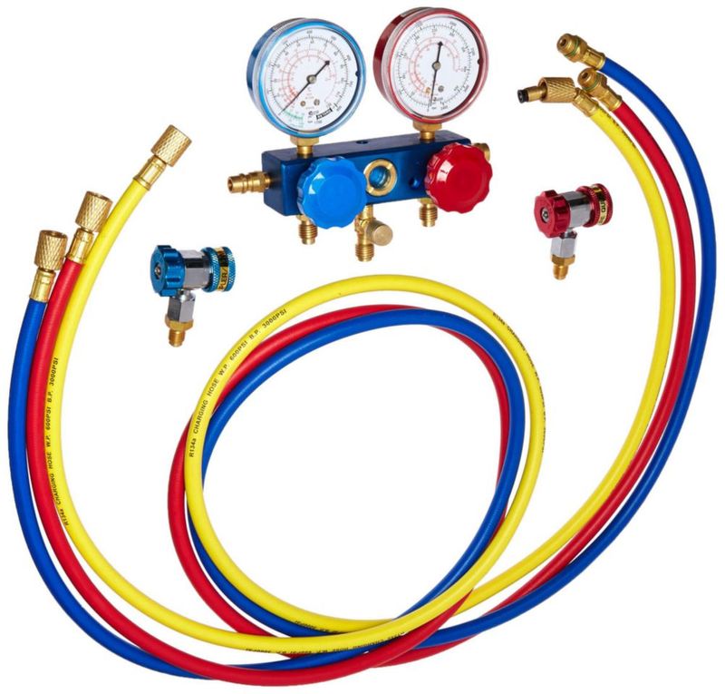 Juego de Mangueras Robinair 49134A Manómetro de Aluminio R134A 1.5 m