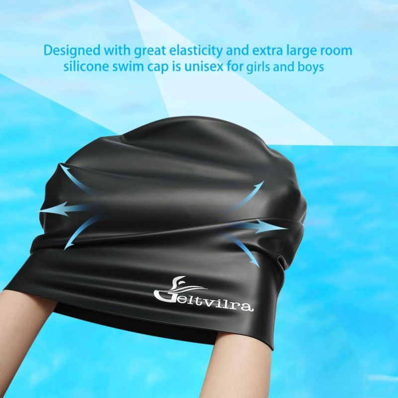 Gorro de Natación Geltvilra para Niños Extra Grande de Silicona Impermeable
