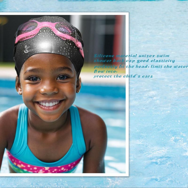 Gorro de Natación Geltvilra para Niños Extra Grande de Silicona Impermeable